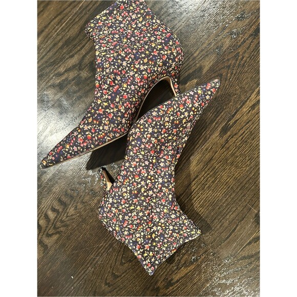 Zara Shoes - Zara Liberty Floral Pointed-Toe Ankle Booties Kitten Heel Size 40 / 9
